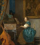 Jan Vermeer Young Woman Seated at a Virginal (mk08) France oil painting artist